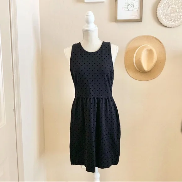 J.Crew Sleeveless Velvet Polka Dot Dress - Picture 3 of 11